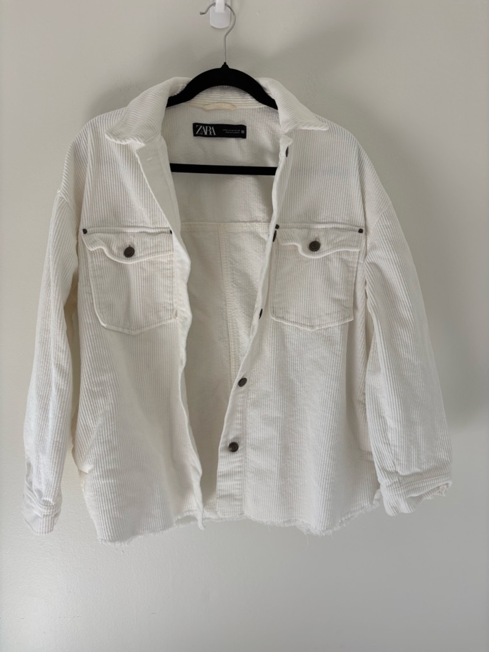 Zara white lightweight corduroy jacket size medium